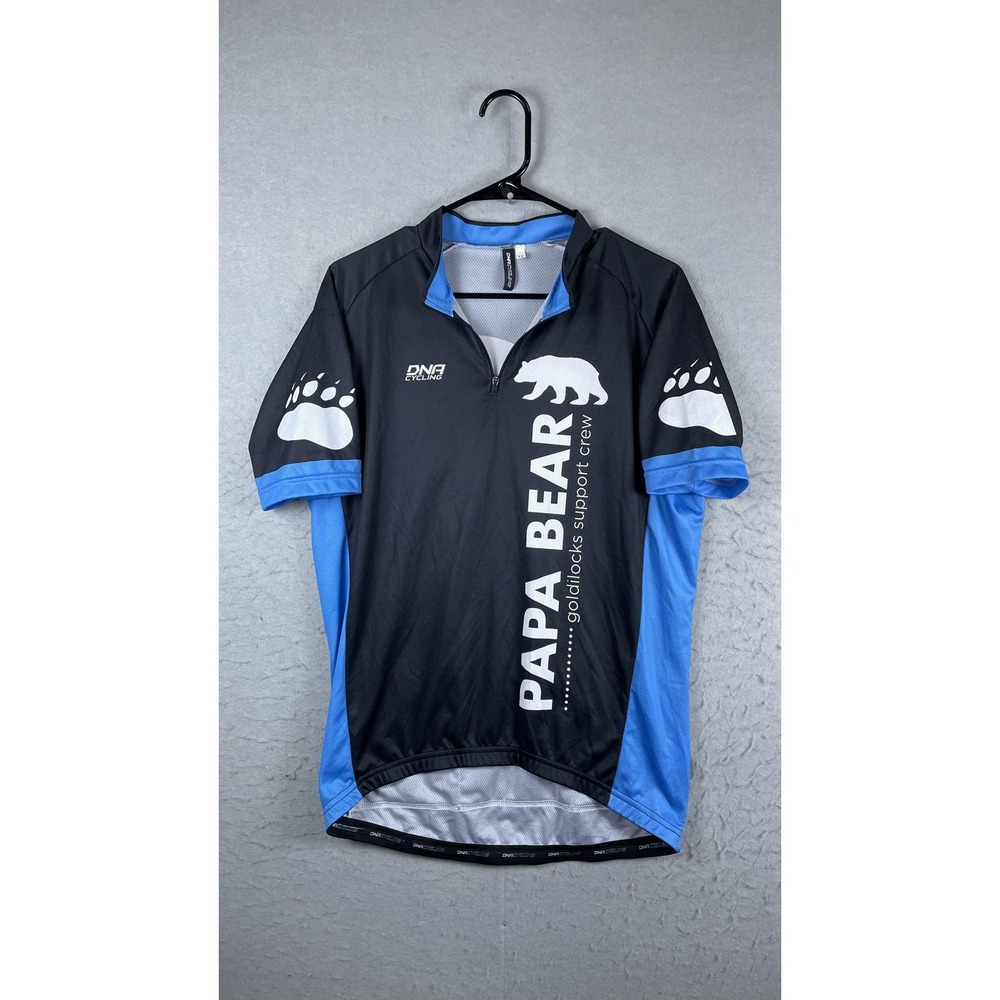 DNA Cycling Jersey Mens 2XL Black Papa Bear Graphic 1/4 Zip Short Sleeve Cycling